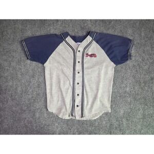 Vintage 90s Atlanta Braves Jersey Mens Large Pro Player Grey 1998 MLB Cotton